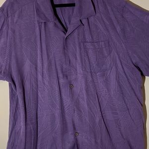 XL Purple Tommy Bahama Silk Camp Shirt